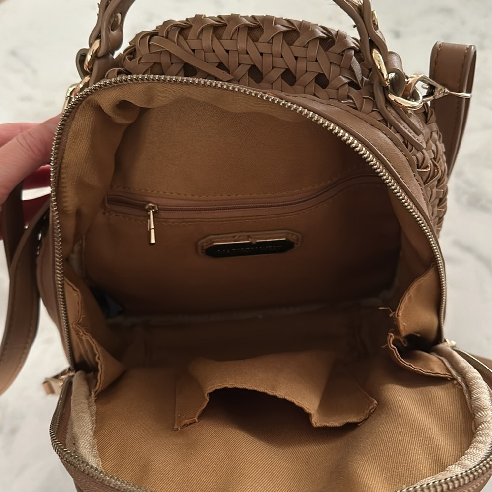 Tan Weaved Mini Backpack - Picture 3 of 7